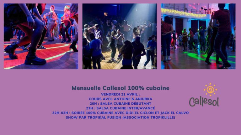 Soirée 100% cubaine avec Callesol à la salle Colonne le 21 avril