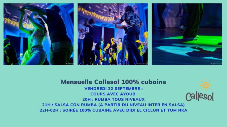 Soirée Callesol 100% cubaine le 22 septembre