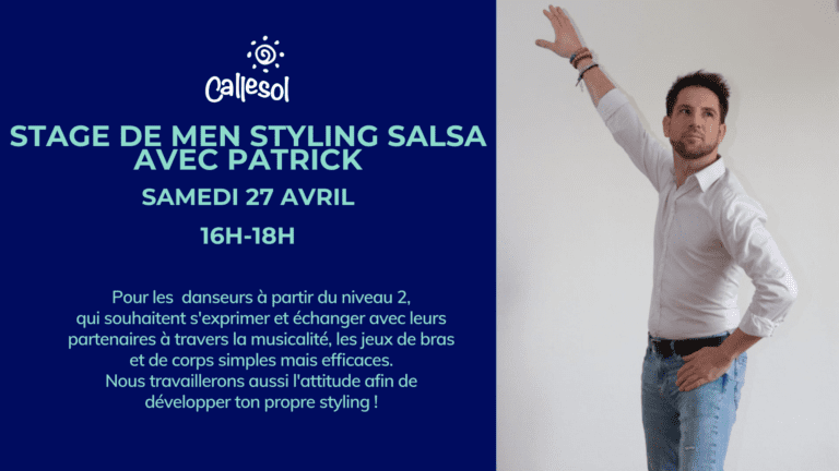 Stage de men styling salsa avec Patrick