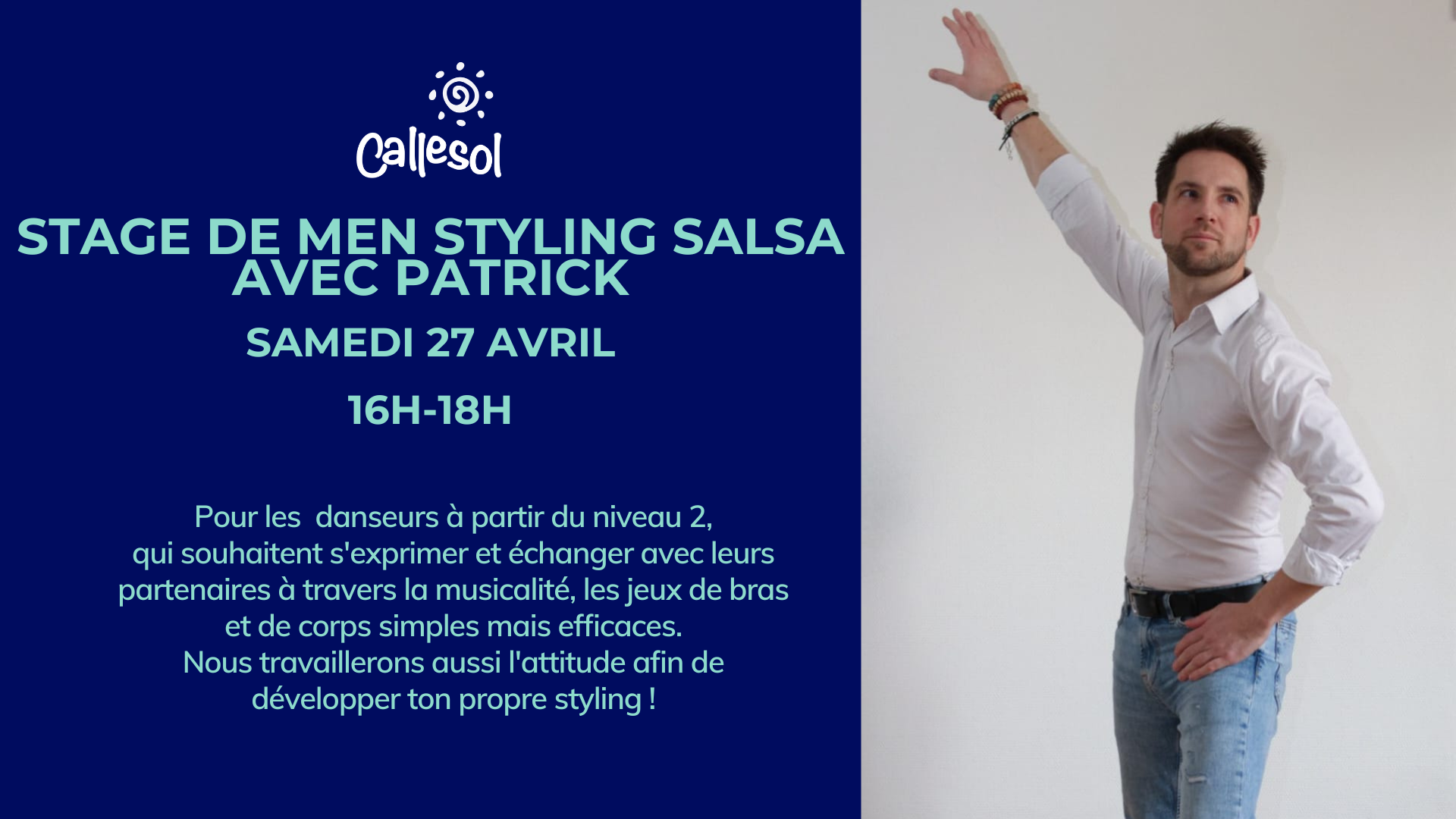 Stage de men styling salsa avec Patrick