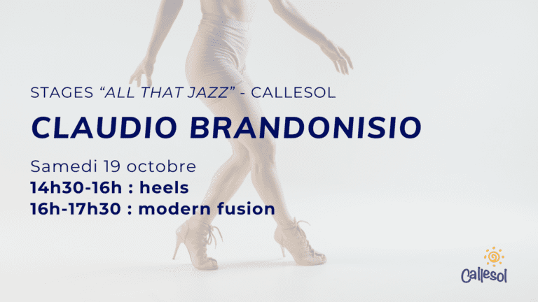 Stages de heels et modern fusion avec Claudio Brandonisio.