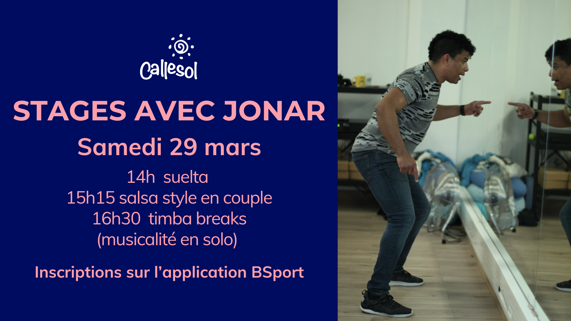 Stages de suelta, salsa style, musicalité avec Jonar