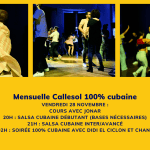 Mensuelle 100% cubaine avec Jonar Gonzalez pour les cours, Chanchan et Didi aux platines.