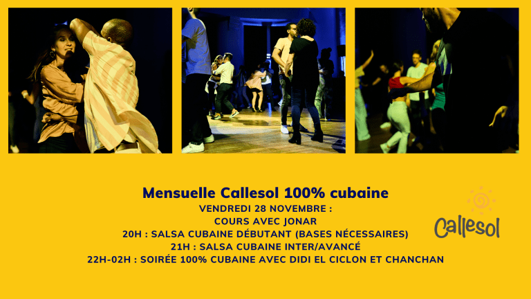 Mensuelle 100% cubaine avec Jonar Gonzalez pour les cours, Chanchan et Didi aux platines.